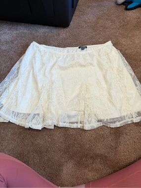 wild fable White Lace Circle Skirt